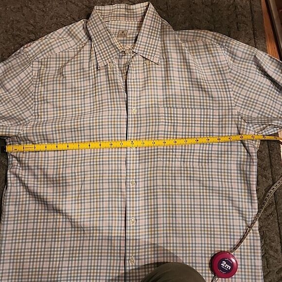 Peter millar mens button down large Checkered shirt pink blue church office baby - Picture 9 of 10
